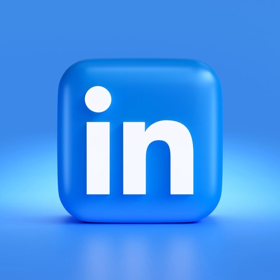 a blue linked icon on a blue background